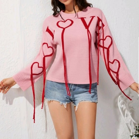 "Bleeding love" valentine's pink sweater - Picture 6 of 7